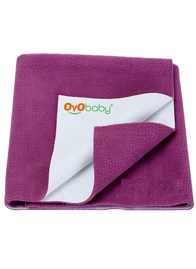 OYO BABY Quickly Dry Sheet for New Born Baby, Extra Absorbent & Anti-Piling Fleece Soft Dry Sheet, Reusable Waterproof Baby Dry Sheet for Toddler Infant, Small Size (Small - 70 cm X 50 cm), Rani Pink