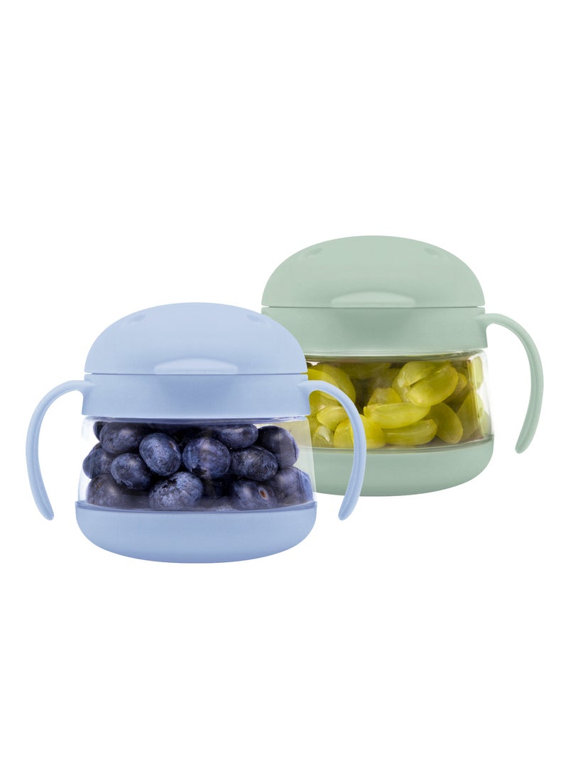 Ubbi - Tweat Snack Container Twin Pack Sage & Blue