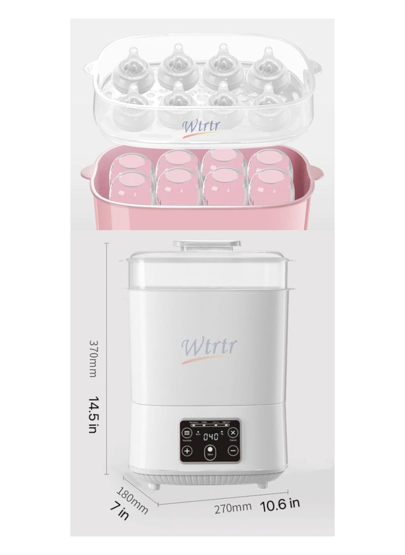 Wtrtr Baby Bottle Sterilizer, Electric Steam Bottle Sterilizer and Dryer, 4-in-1 Baby Bottle Sanitizer Universal Fit for All Baby Items Accessories, white