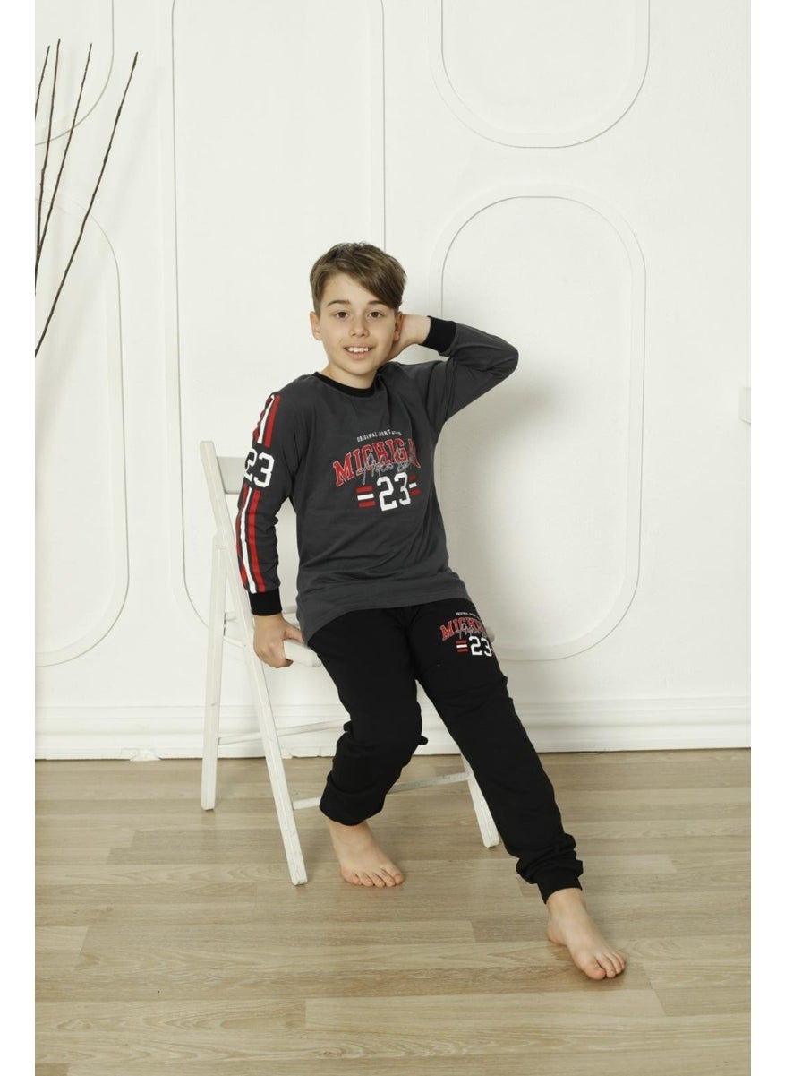 Happy City New Season Boy Travel Waiter Long Sleeve Cotton Pajama Set 5084