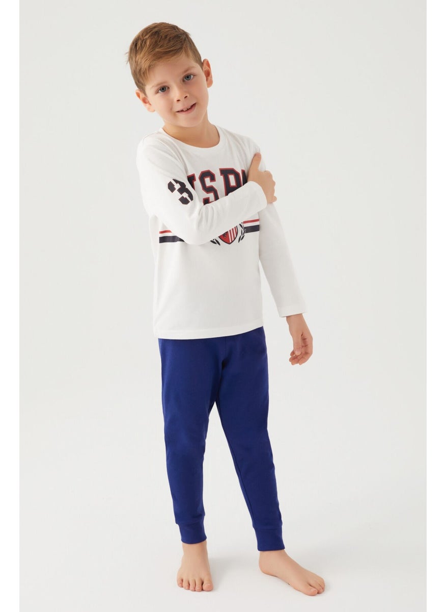 Cream Melange Boys Pajama Set