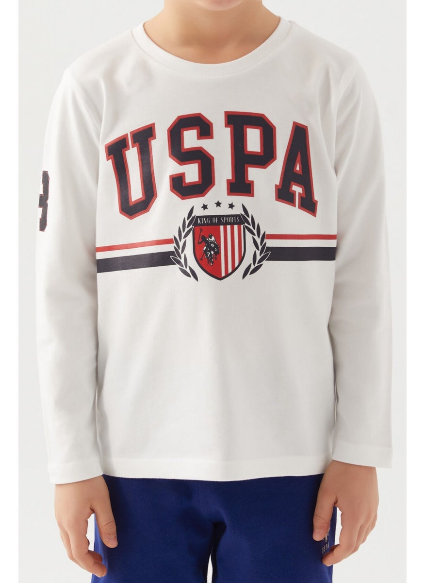 Cream Melange Boys Pajama Set