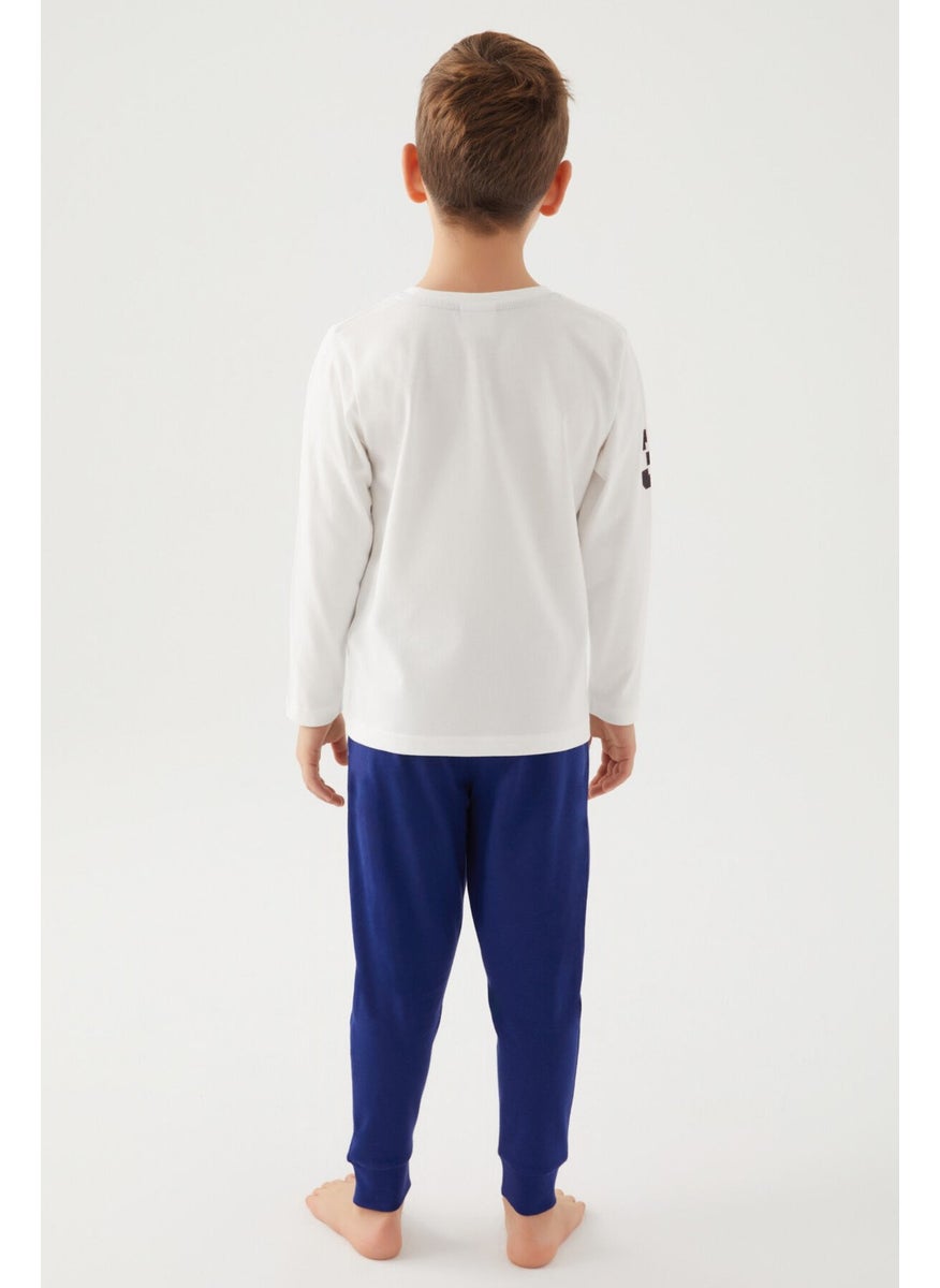 Cream Melange Boys Pajama Set
