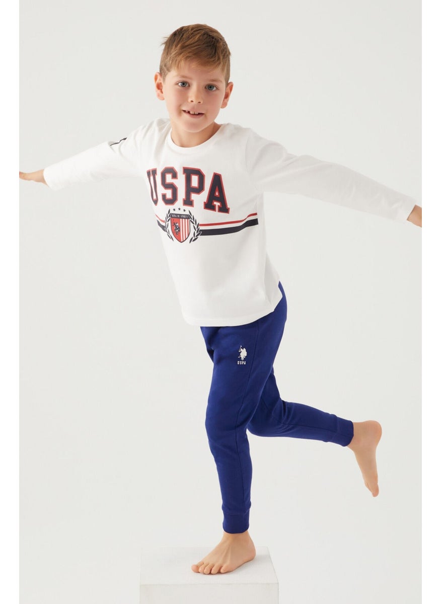 Cream Melange Boys Pajama Set