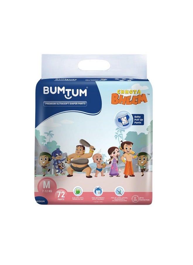 Chota Bheem Medium Baby Diaper Pants, Leakage Protection Infused With Aloe Vera, Cottony Soft High Absorb Technology (Pack Of 1, 66 Pcs. Per Pack)