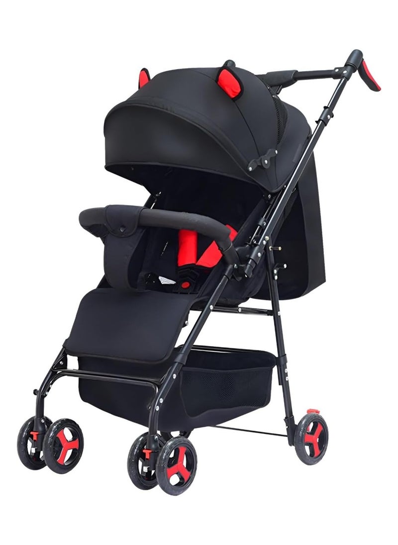 Baby Stroller Lightweight Cabin Pram and Infant Carrier Push Chair - Foldable All-Terrain Stroller With Convertible Double Seats, Shock Absorbing Wheels