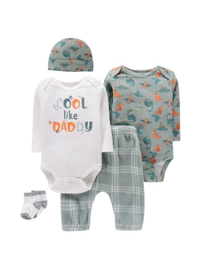 Bambimici Dinosaur Print Long Sleeve Set