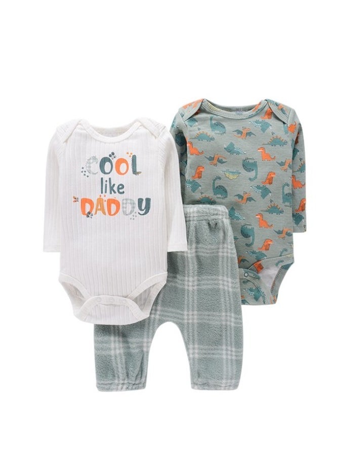 Bambimici Dinosaur Print Long Sleeve Set