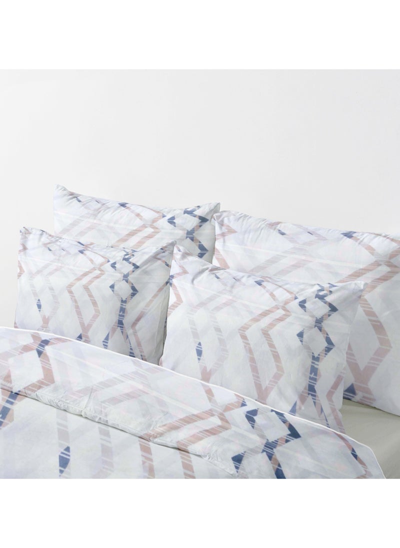 Creamy Zigzag Bed Sheet Set - Without Filling- 6 Pcs - 4 Pillow Covers - 1 Bedsheet - 1 Duvet Cover         King Size:  Duvet Cover: 220*240cm Fitted Sheet: 200*200cm+30cm Pillow Cases: 50*75cm