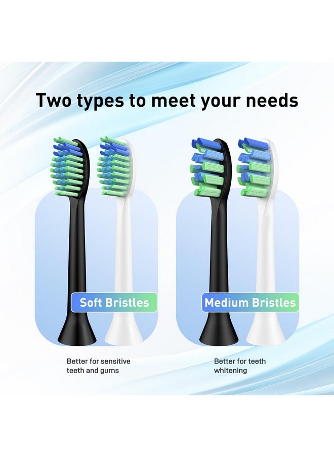 Toothbrush Heads Replacment Compatible With 7Am2M Am102/Am105 Sonic Electric Toothbrush - Soft Brush Heads Refills Compatible With 7Am 2M, Black, 10 Count