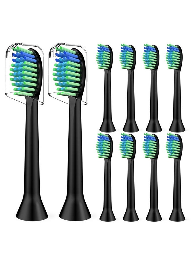 Toothbrush Heads Replacment Compatible With 7Am2M Am102/Am105 Sonic Electric Toothbrush - Soft Brush Heads Refills Compatible With 7Am 2M, Black, 10 Count