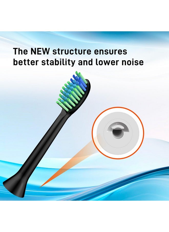 Toothbrush Heads Replacment Compatible With 7Am2M Am102/Am105 Sonic Electric Toothbrush - Soft Brush Heads Refills Compatible With 7Am 2M, Black, 10 Count