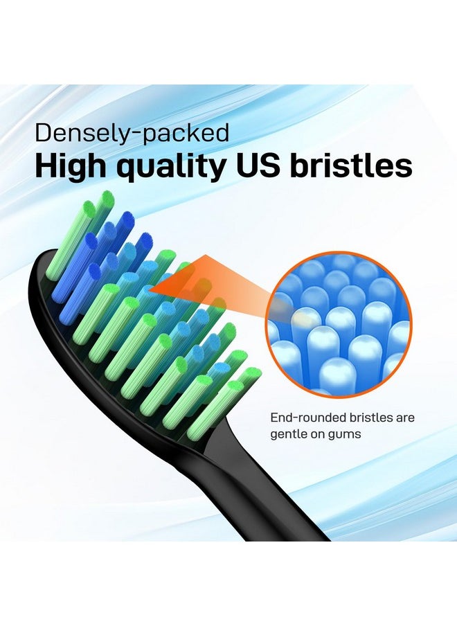 Toothbrush Heads Replacment Compatible With 7Am2M Am102/Am105 Sonic Electric Toothbrush - Soft Brush Heads Refills Compatible With 7Am 2M, Black, 10 Count