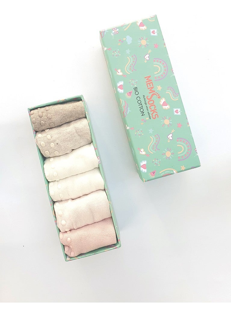 6-Piece Organic Cotton Non-Slip Children's Socks