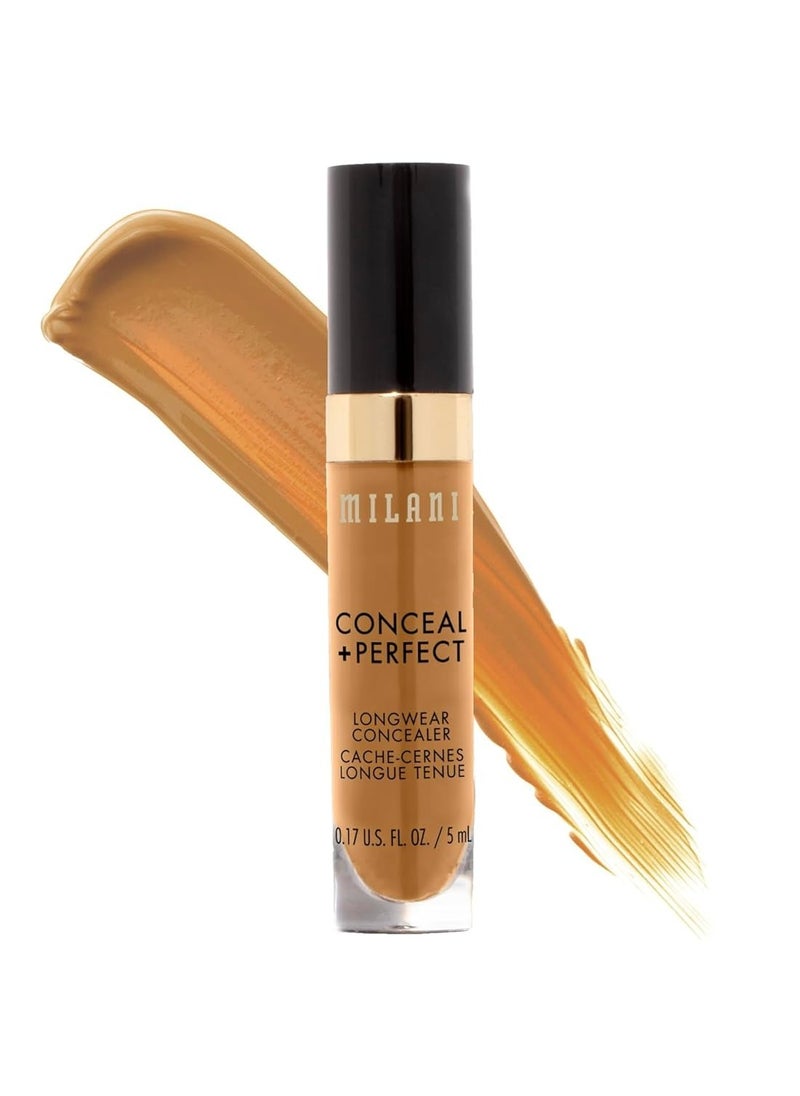 Milani Conceal + Perfect Longwear Concealer in Deep Tan 165 – Full Coverage, Lightweight Formula,Proof for Flawless Skin, 0.17 fl oz