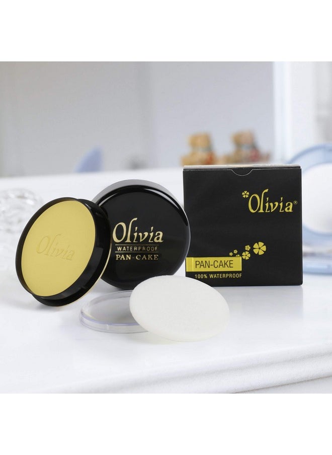 Olivia 100 Waterproof Pan Cake Makeup Concealer 25 G Shade No Pack Of 3 Oil, 25G Shade No.20 - Pack Of 3 Matte Finish Golden Yellow 25 Gm, Medium, All, Combination, Sensitive, Dry, Normal