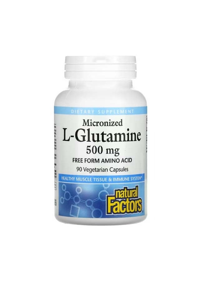 Micronized L Glutamine 500 mg 90 Vegetarian Capsules