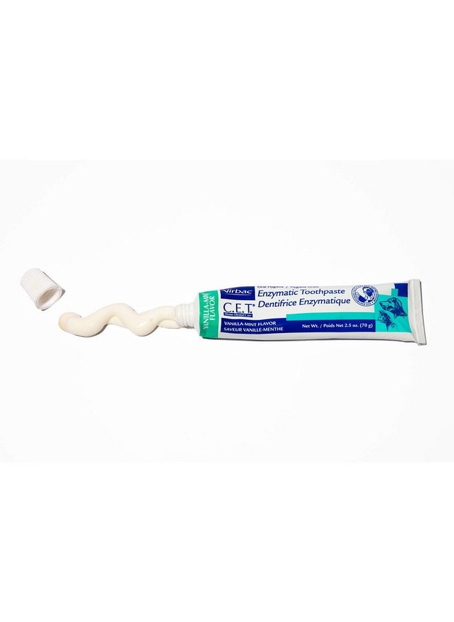 Virbac C.E.T. Enzymatic Toothpaste Eliminates Bad Breath by Removing Plaque and Tartar Buildup Best Pet Dental Care Toothpaste Vanilla Mint Flavor 2.5 Oz Tube