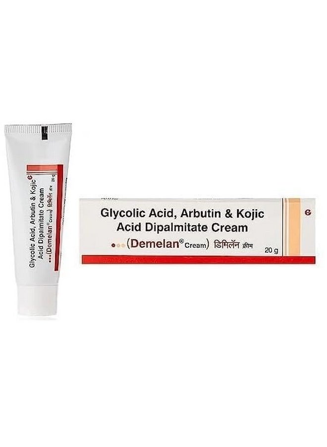 Demelen Cream Glycolic Acid, Arbutin & Kojic Acid Dipalmitate Cream 20G (Pack 1)