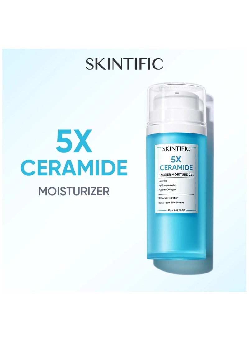 SKINTIFIC Moisturizing Cream , Face Moisturizer for All Skin ,Facial Creams with Hyaluronic Acid and 5X Ceramides, Fragrance Free Non-Comedogenic  80ML