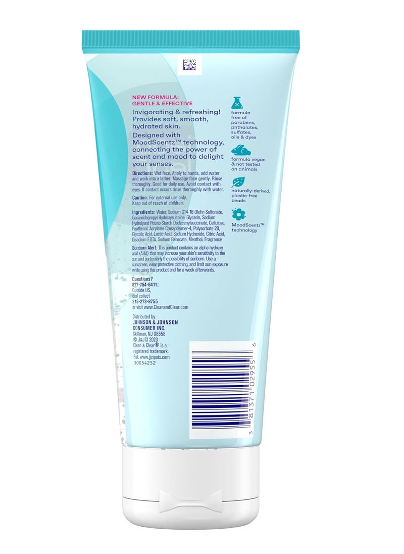 Oil-Free Deep Action Exfoliating Facial Scrub, Cooling Face Wash for Deep Pore Cleansing, 7 oz