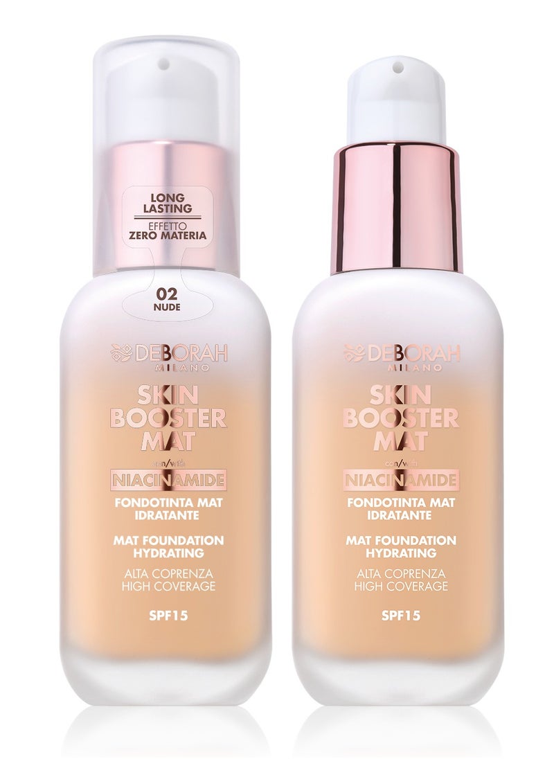 Deborah Skin Booster Mat Foundation Hydrating - Spf 15 - With Niacinamide-02 - Nude