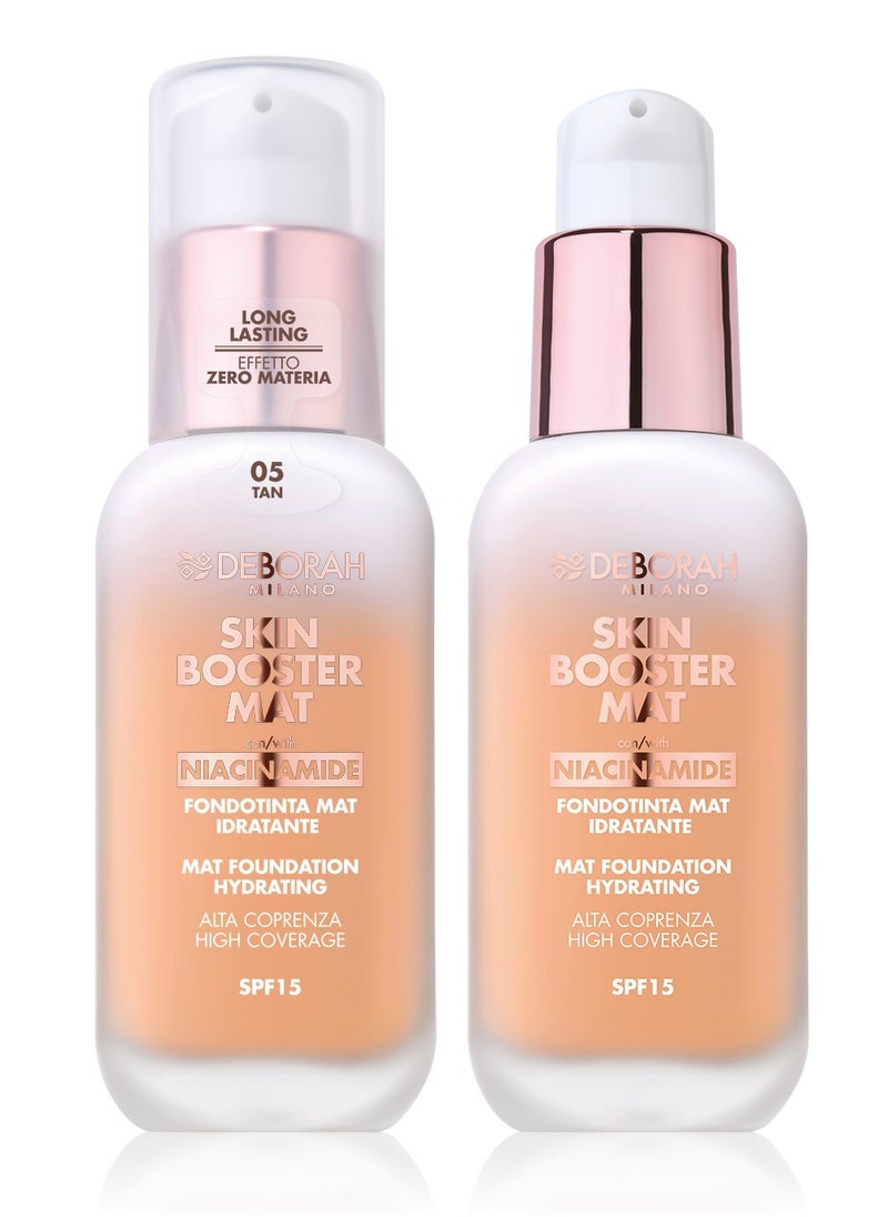 Deborah Skin Booster Mat Foundation Hydrating - Spf 15 - With Niacinamide-05 - Tan