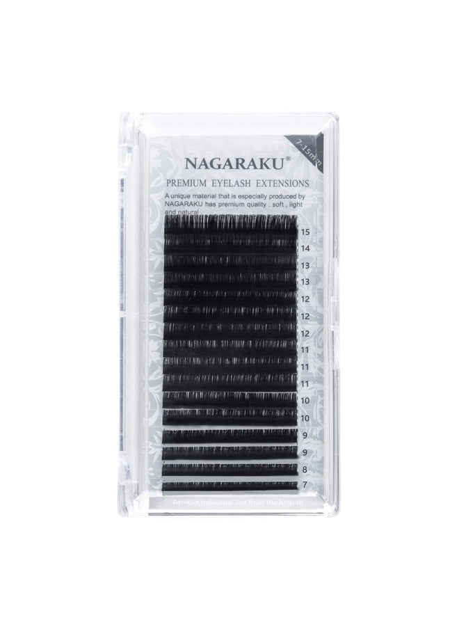 Eyelash Extensions Individual Lashes 0.15Mm B Curl 7-15Mm Mix Tray Classic Matte Black Natural Faux Mink 16 Rows