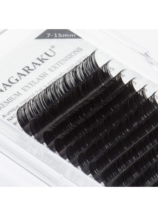 Eyelash Extensions Individual Lashes 0.15Mm B Curl 7-15Mm Mix Tray Classic Matte Black Natural Faux Mink 16 Rows