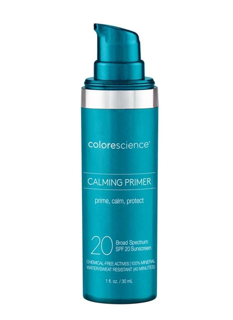Colorescience Calming Perfector Face Primer, Water Resistant Mineral Sunscreen, Broad Spectrum 20 SPF UV Skin Protection, 1 Fl oz