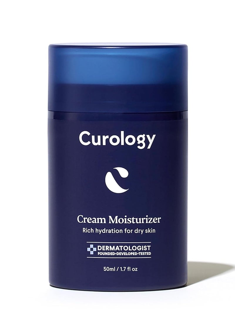 Curology Cream Moisturizer, Rich Hydrating Face Lotion for Dry Skin, with Shea Butter and Hyaluronic Acid, 1.7 fl oz