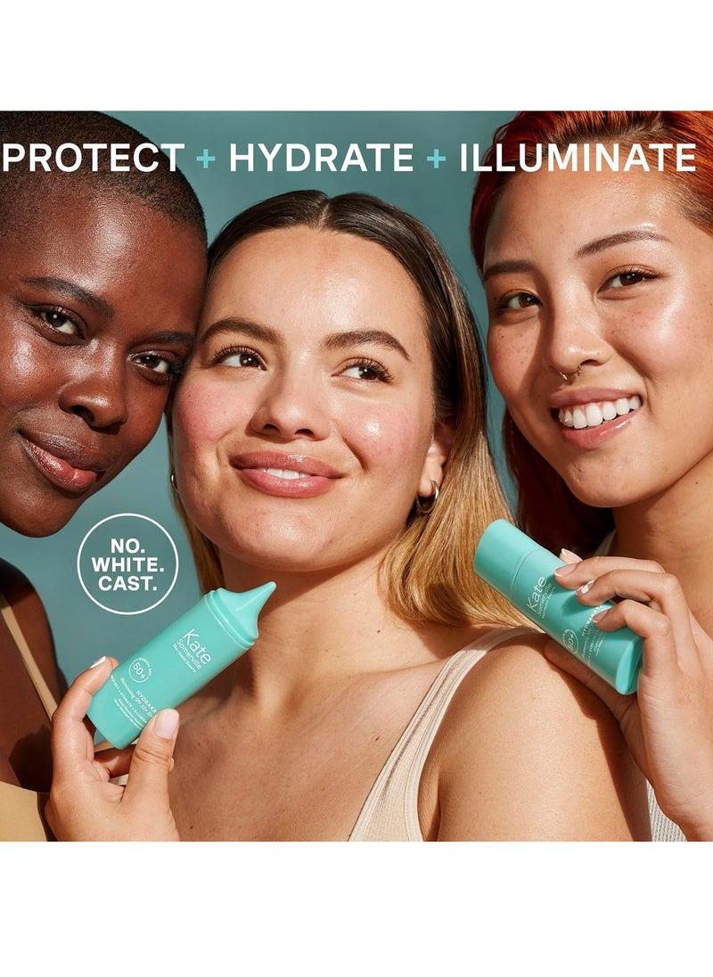 Kate Somerville HydraKate Illuminating Sunscreen Drops for face with 50+ SPF, Zinc Oxide and Mineral Tinted, Moisturizing and Anti-Aging, 1.7 Fl. Oz