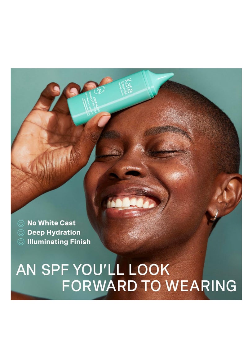 Kate Somerville HydraKate Illuminating Sunscreen Drops for face with 50+ SPF, Zinc Oxide and Mineral Tinted, Moisturizing and Anti-Aging, 1.7 Fl. Oz
