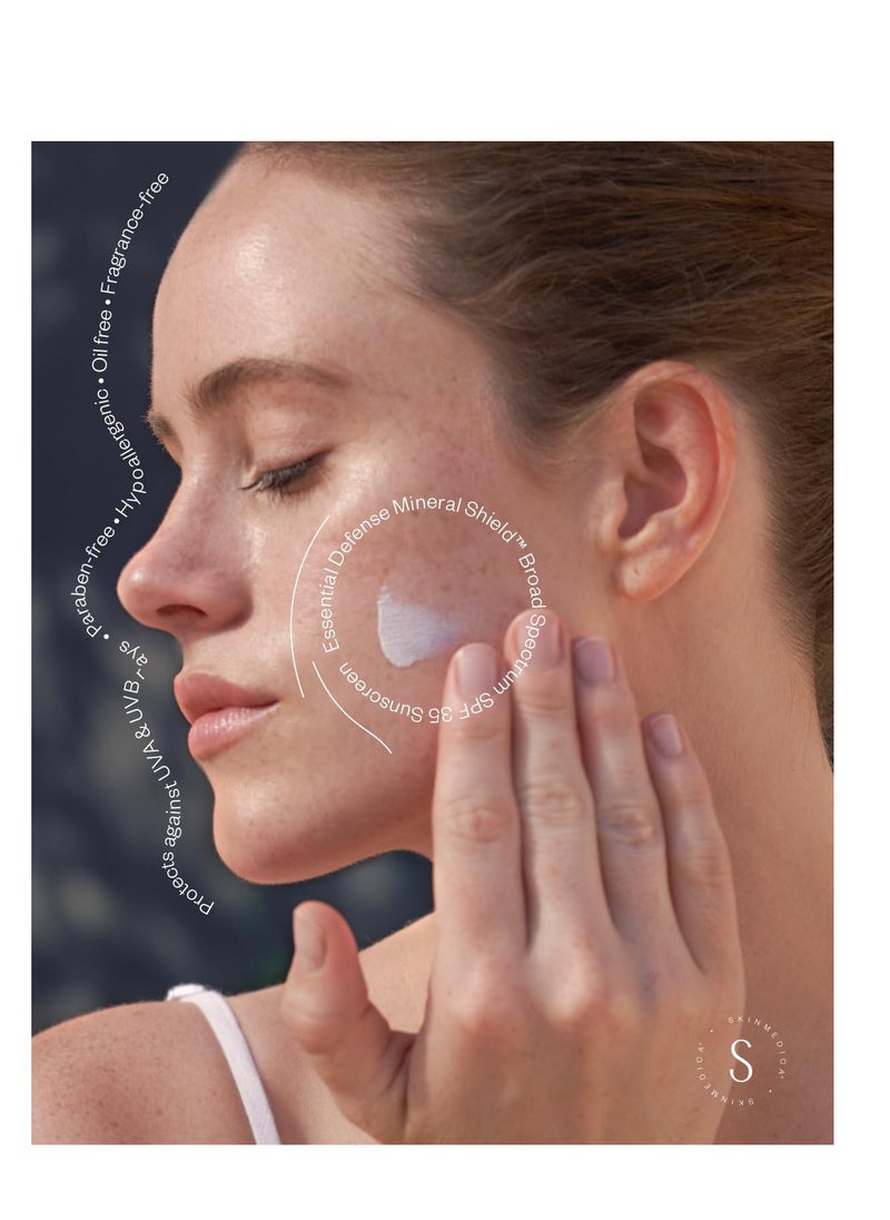 SkinMedica Essential Defense Mineral Shield SPF Sunscreen for Face. This Lightweight, Facial Sunscreen is Ideal for Oily and/or Combination Skin, 1.85 Oz