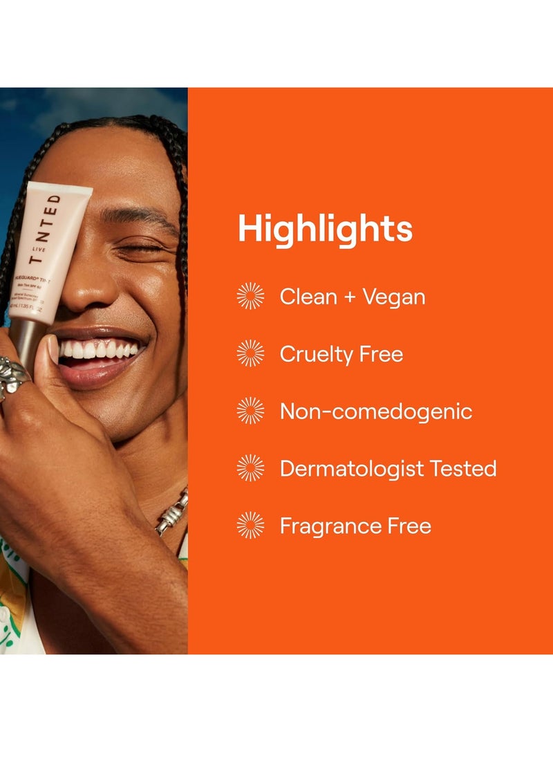 Live Tinted Hueguard Skin Tint SPF 50 - Tinted Mineral Sunscreen with Light-Medium Buildable Coverage With a Hydrating and Radiant Finish - Water and Sweat Resistant, 1.35 fl oz - Shade 05