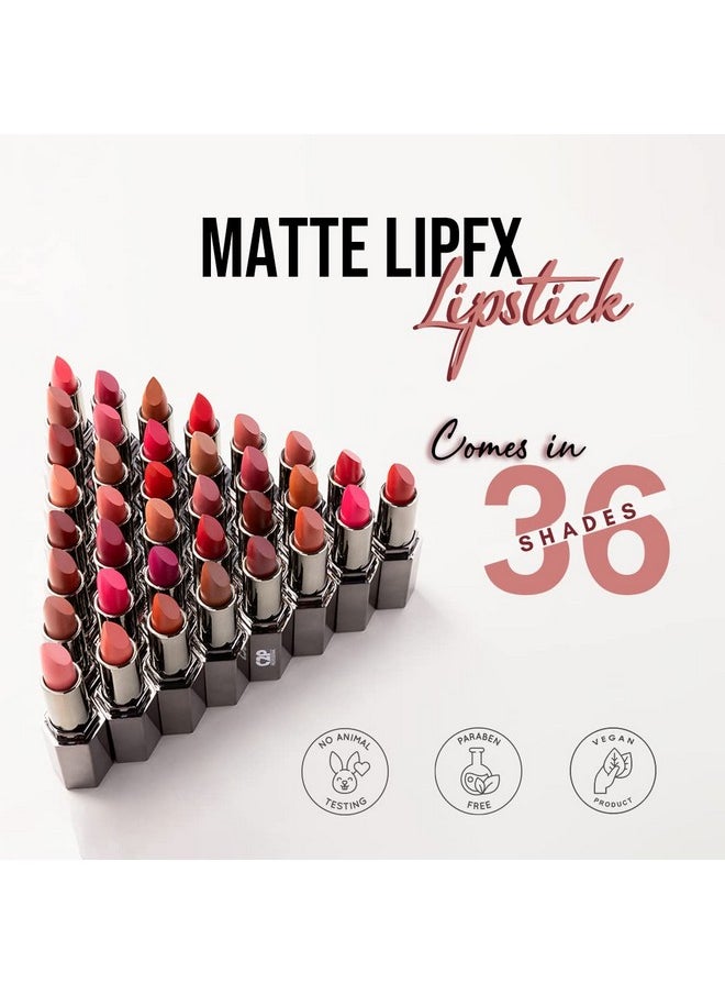 C2P Pro Matte Lip Fx Creamy Bullet Lipstick For Women | Long Lasting | Non Transfer | Waterproof & Smudge-Proof | Keeps Lips Moisturized With Vitamin E & Shea Butter - 3.5 Gm, Sunday Mood 25