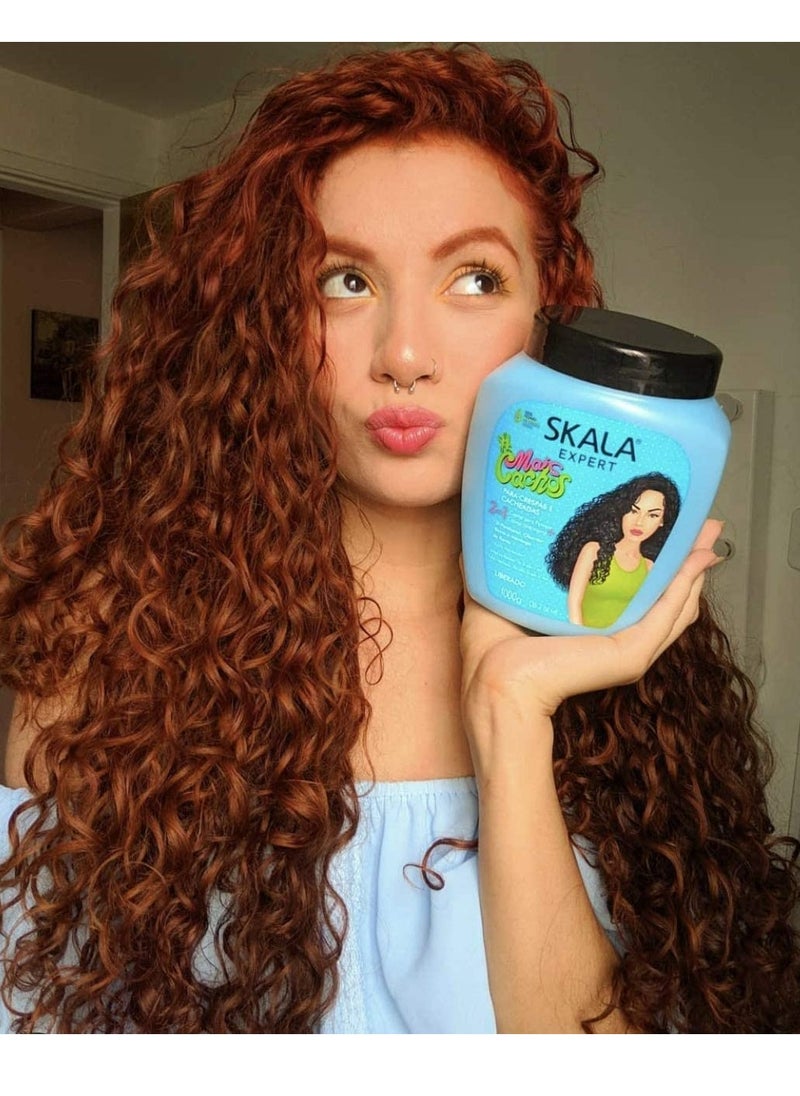 Hair Type 3ABC Mais Cachos More Curls Eliminate Anti Frizz For Curly Hair 2 in 1 Conditioning Treatment Cream and Cream To Comb 35 2Oz