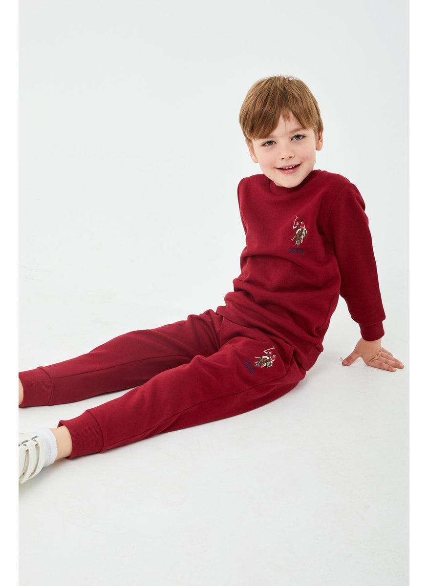 BASE. Polo Assn. Base. Polo Assn Licensed Classic Claret Red Boys Crew Neck Tracksuit Suit