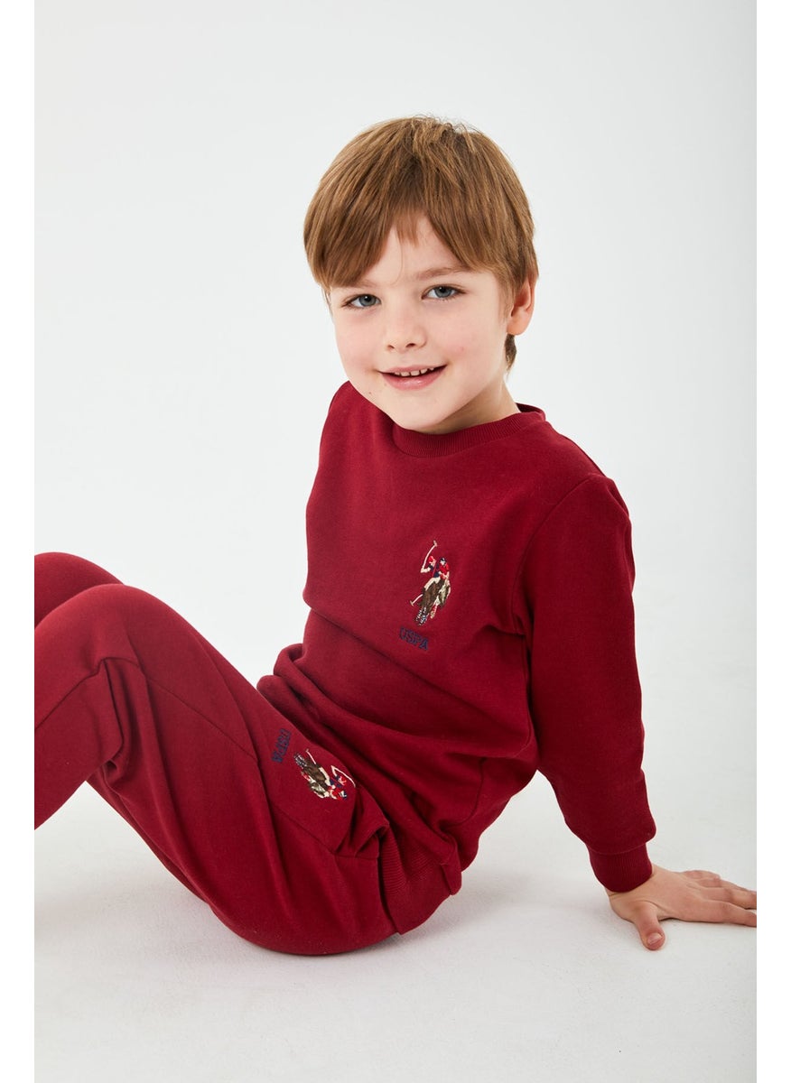 BASE. Polo Assn. Base. Polo Assn Licensed Classic Claret Red Boys Crew Neck Tracksuit Suit