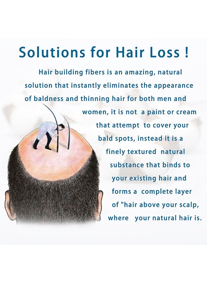 Hair Building Fibers, Fill In Fine or Thinning Hair Instantly Thicker, Fuller Looking Hair for Men and Women Dark Brown 22g