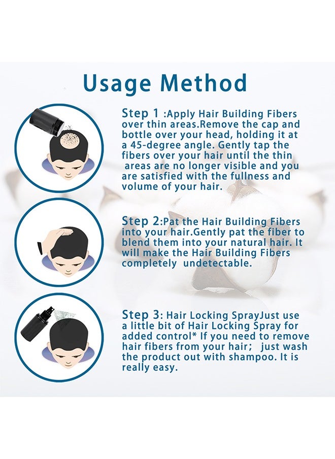 Hair Building Fibers, Fill In Fine or Thinning Hair Instantly Thicker, Fuller Looking Hair for Men and Women Dark Brown 22g
