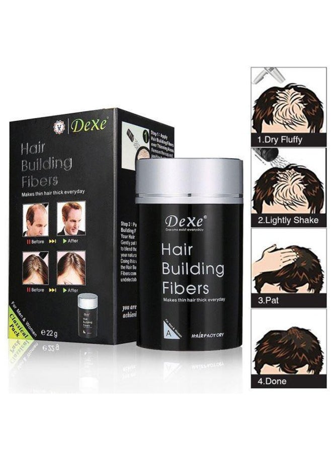 Hair Building Fibers, Fill In Fine or Thinning Hair Instantly Thicker, Fuller Looking Hair for Men and Women Dark Brown 22g