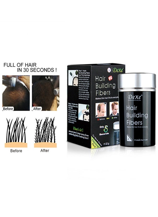 Hair Building Fibers, Fill In Fine or Thinning Hair Instantly Thicker, Fuller Looking Hair for Men and Women Dark Brown 22g