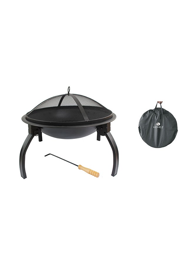 Portable Outdoor Fire Pit With Folding Legs 54x54x44.5cm