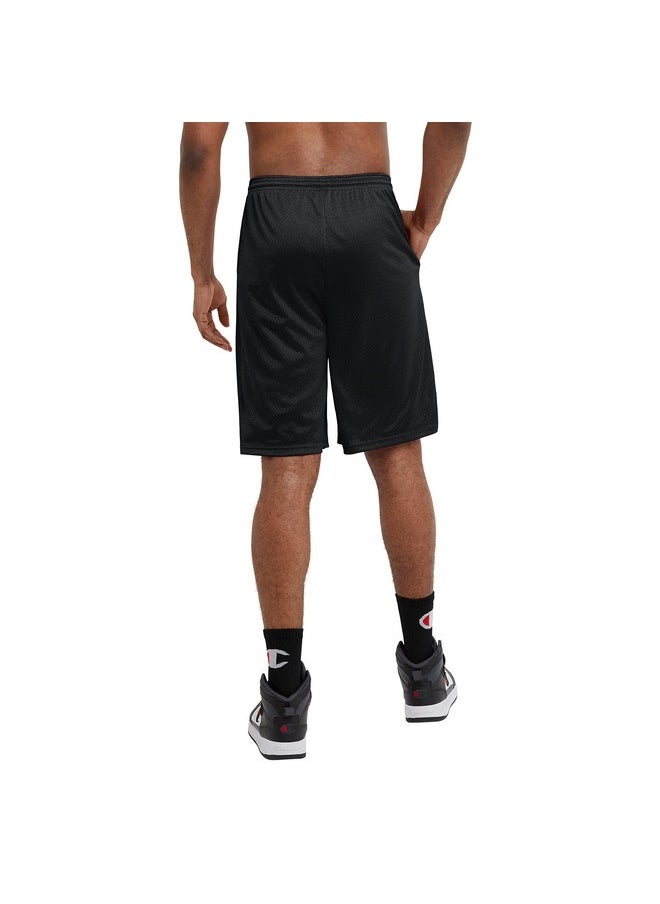 Champion Mens Shorts, Mesh Gym Lightweight Athletic For (Reg. Big & Tall) Running-shorts, Black C Patch Logo, Medium US