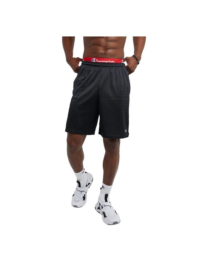 Champion Mens Shorts, Mesh Gym Lightweight Athletic For (Reg. Big & Tall) Running-shorts, Black C Patch Logo, Medium US