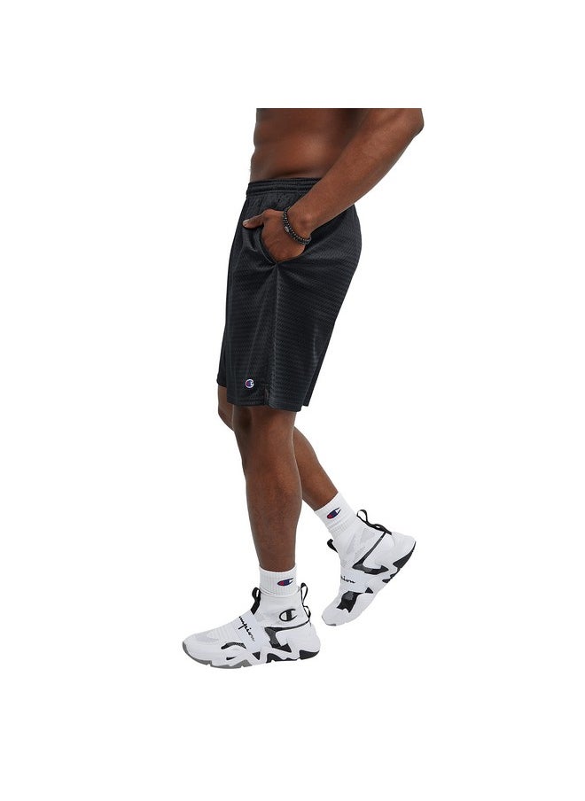 Champion Mens Shorts, Mesh Gym Lightweight Athletic For (Reg. Big & Tall) Running-shorts, Black C Patch Logo, Medium US