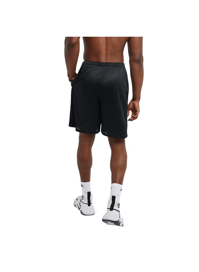 Champion Mens Shorts, Mesh Gym Lightweight Athletic For (Reg. Big & Tall) Running-shorts, Black C Patch Logo, Medium US