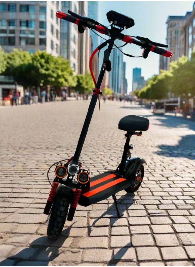 Electric Scooter with Bluetooth, 1000W Motor & Long-Lasting Battery Red