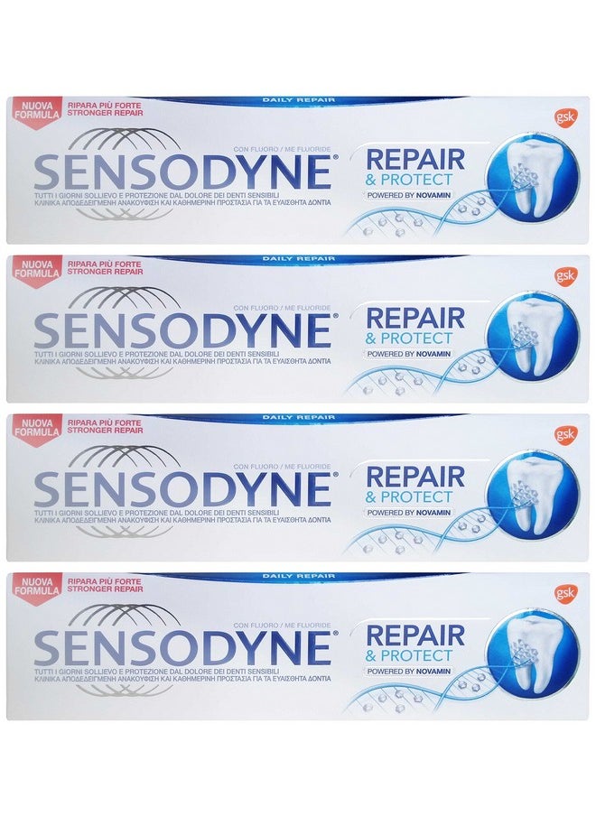 Sensodyne Repair & Protect Toothpaste | 70g (2.46 Ounce) | Pack of 4